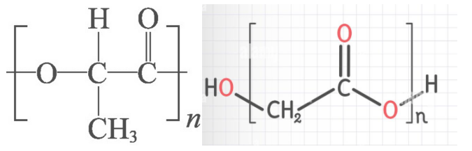 PLA及PGA分子结构对比